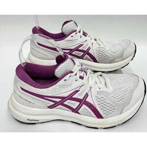 Asics Womens Shoes Size 8 White Pink Gel Contend 7 Running Marathon 1012A911